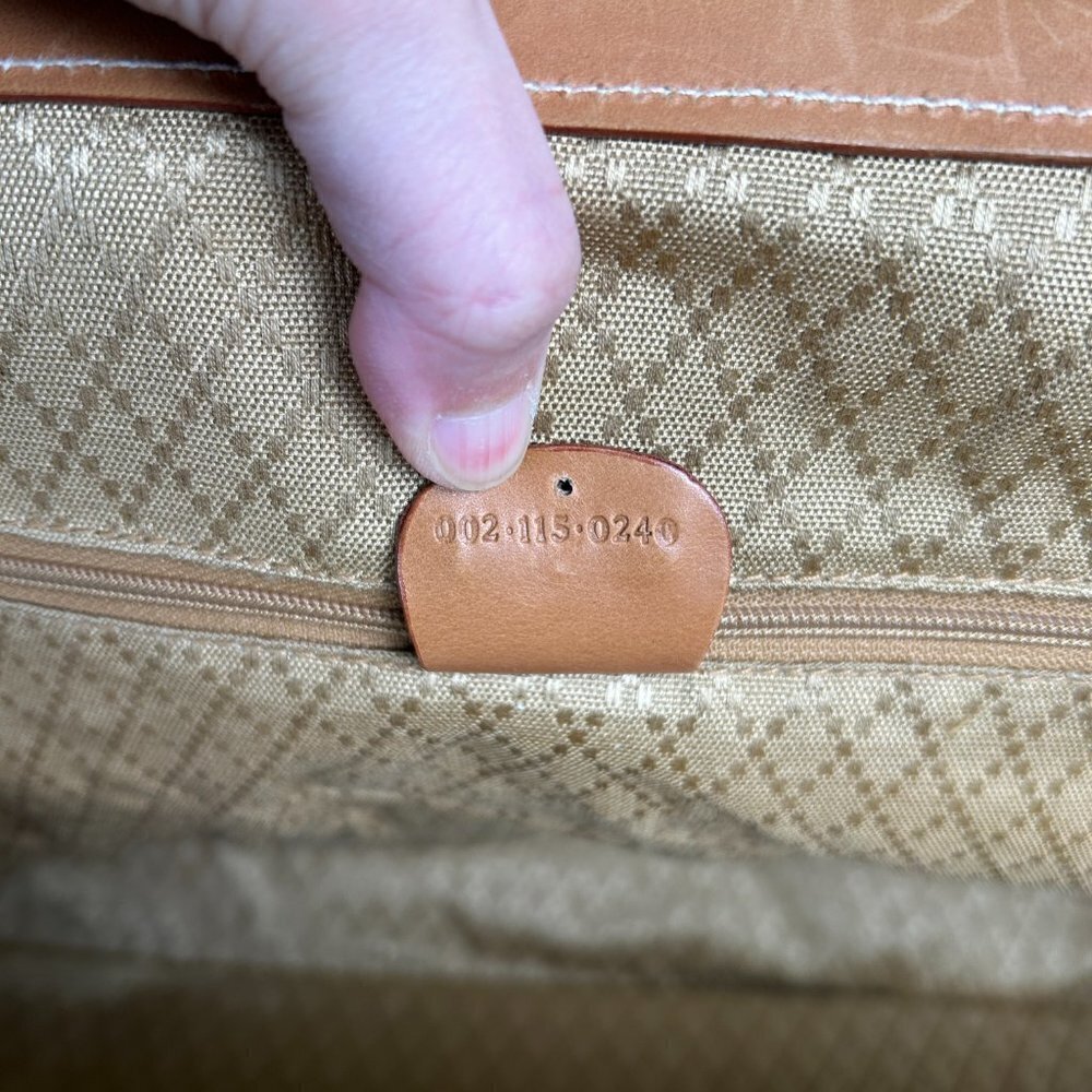 Gucci Authentic Vintage Light Tan Brown Leather Travel Weekender Duffle Hand Bag - Picture 13 of 17